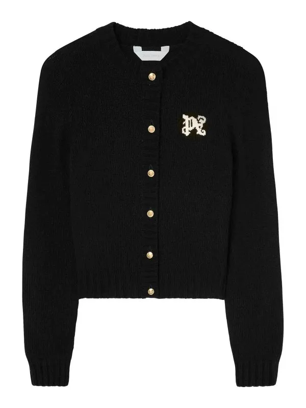 Palm Angels Cardigan - Noir - Noir - Femme | PWHB020F24KNI0011003