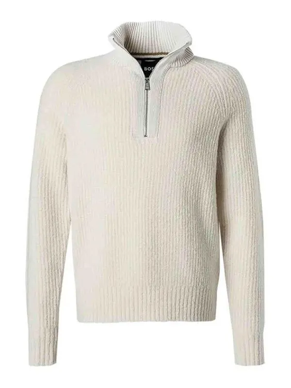 Hugo Boss Pull Col Bateau - Blanc - Blanc - Homme | 50526861131