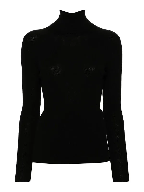 P.A.R.O.S.H. Pull Col Bateau - Noir - Noir | LEILA24D512659013