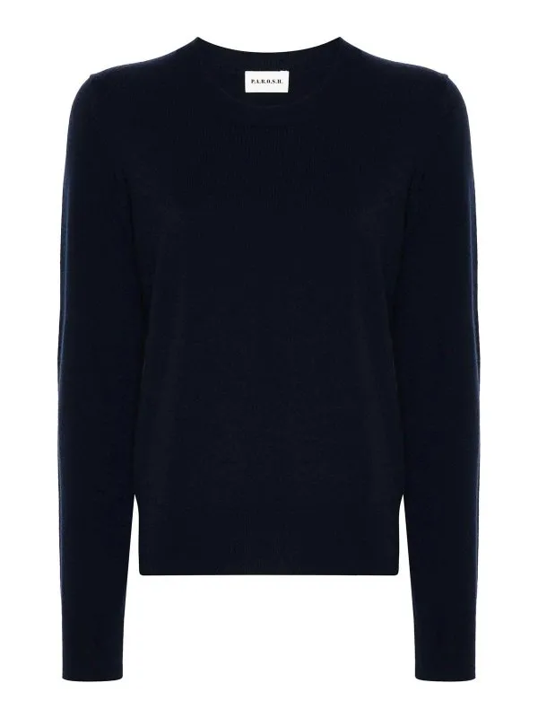 P.A.R.O.S.H. Pull Col Bateau - Bleu - Bleu | LIME24D540764012