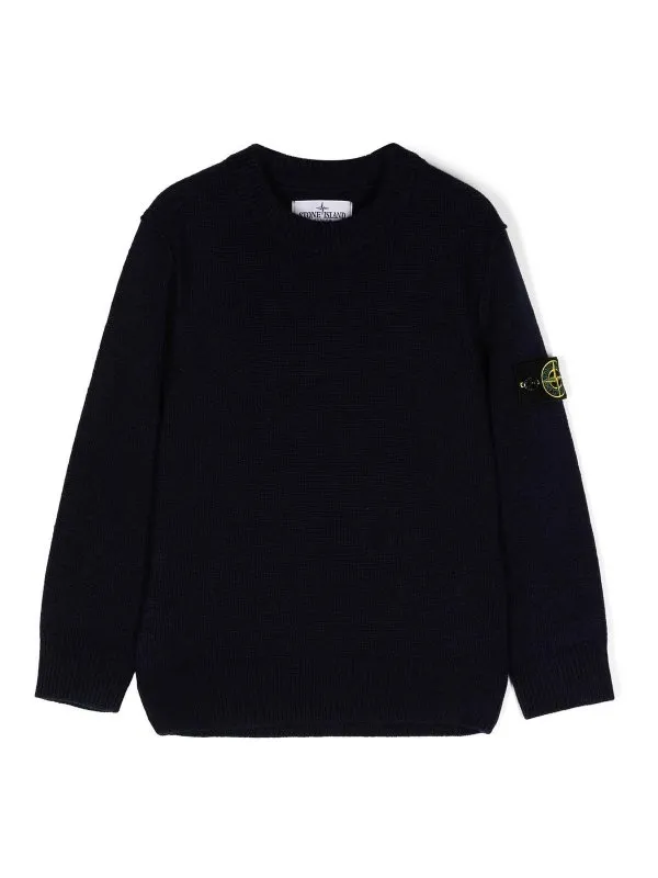 Stone Island Junior Pull Col Bateau - Noir - Noir | 8116502Z1V0020