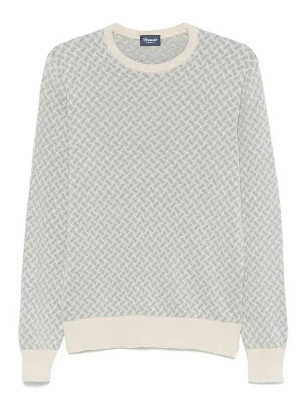 Drumohr Pull Col Rond - Blanc - Blanc - Homme | D9LZ113NB42