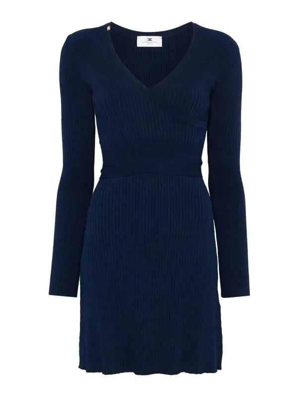 Elisabetta Franchi Robe Au Genou - Bleu - Bleu | AM14T51E2DC8