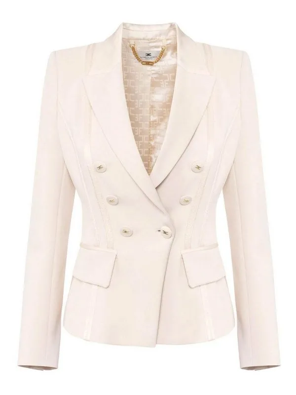 Elisabetta Franchi Veste Casual - Crème - Crème | GI14251E2193