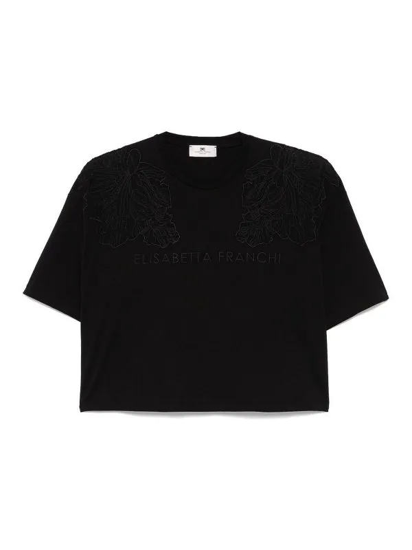 Elisabetta Franchi T-Shirt - Noir - Noir - Femme | MA01851E2110