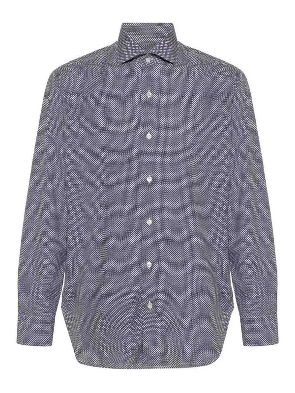 Barba Chemise - Blanc - Gris - Homme | K1U13P0144009U0002