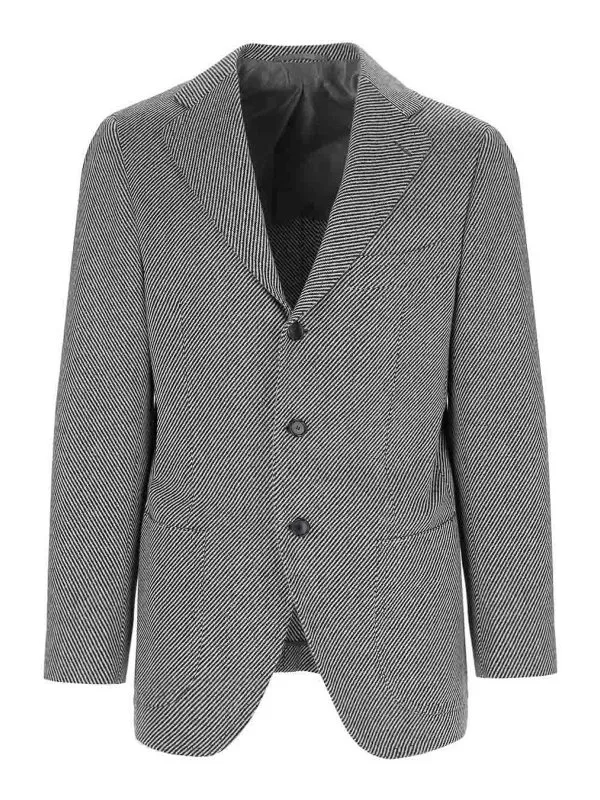 Cesare Attolini Napoli Blazer - Noir - Gris | GUS352A24KA20D31