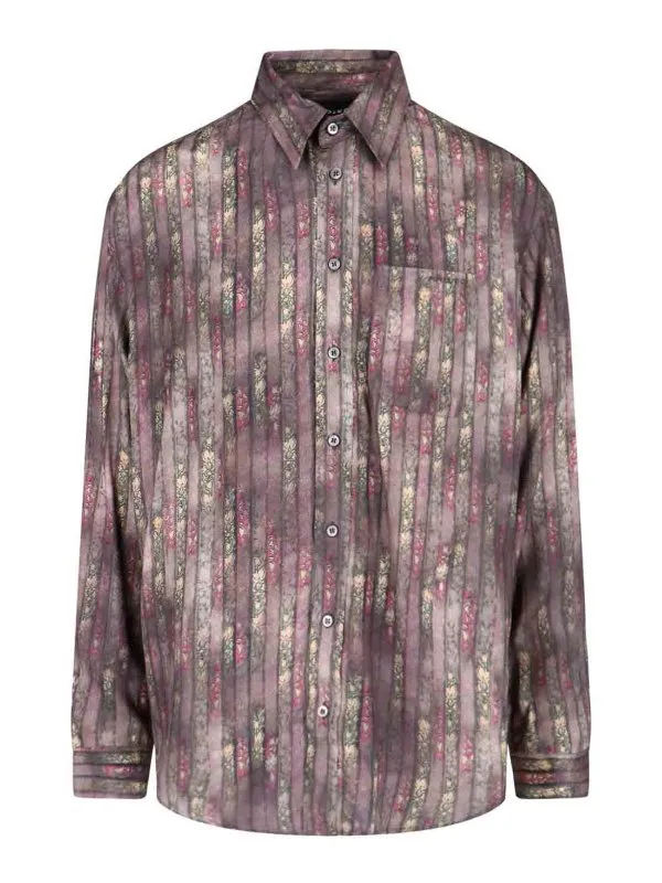 Y/Project Chemise - Marron - Marron | 201SI015F539FADEDFLORALSTRIPE