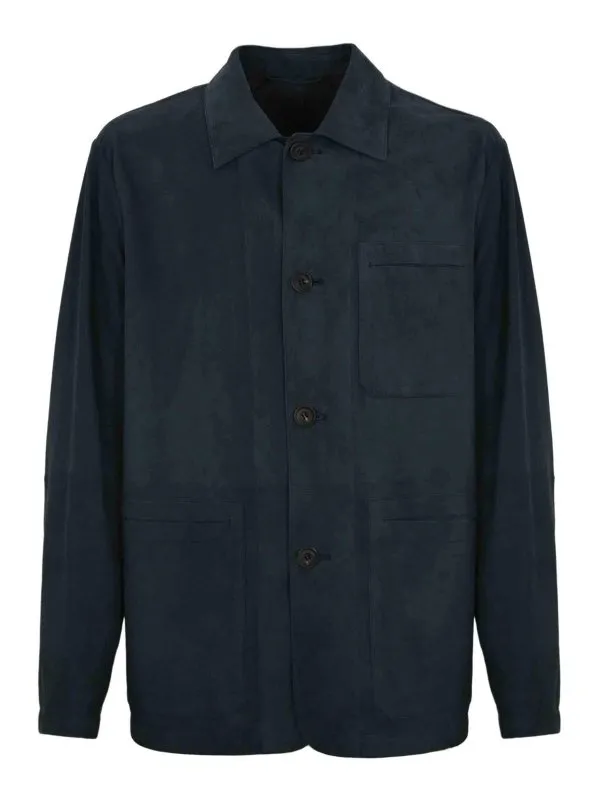 Corneliani Blouson En Cuir - Bleu - Bleu - Homme | 2525A52520101001