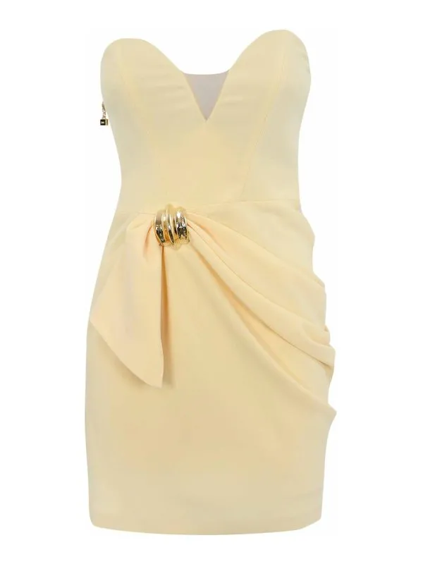 Elisabetta Franchi Robe Au Genou - Jaune - Jaune | AB70451E2DC7