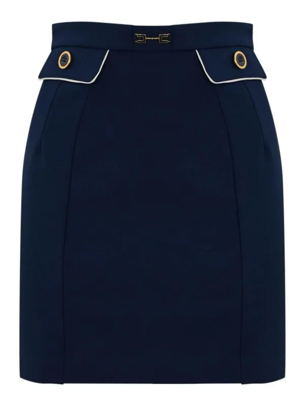 Elisabetta Franchi Jupe Midi - Bleu - Bleu - Femme | GOT0351E2DN9