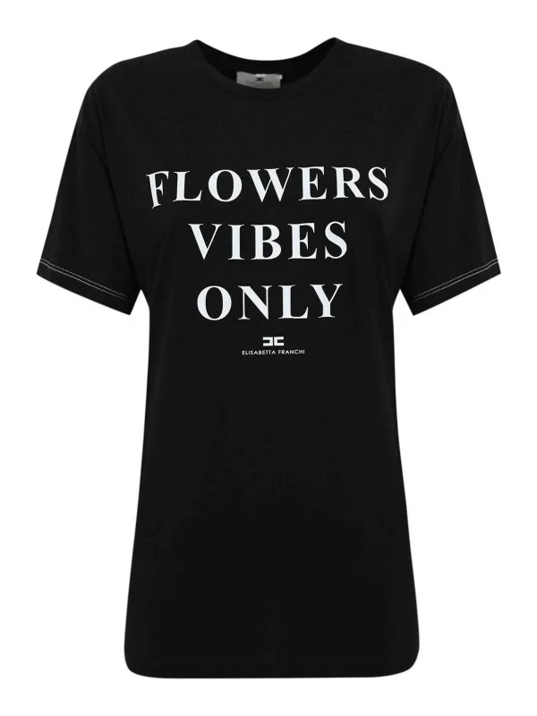 Elisabetta Franchi T-Shirt - Noir - Noir - Femme | MA03051E2110