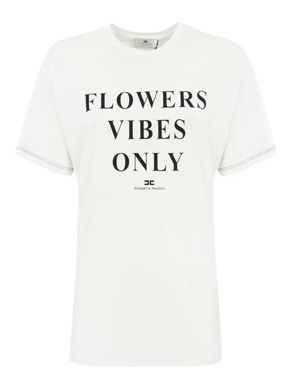 Elisabetta Franchi T-Shirt - Blanc - Blanc - Femme | MA03051E2270