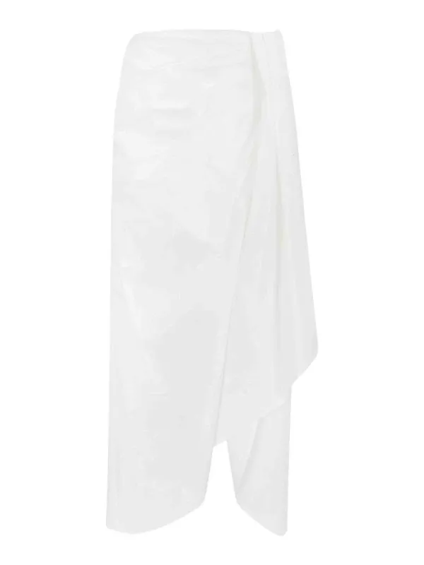 Twinset Jupe Midi - Blanc - Blanc - Femme | 251TF202100001