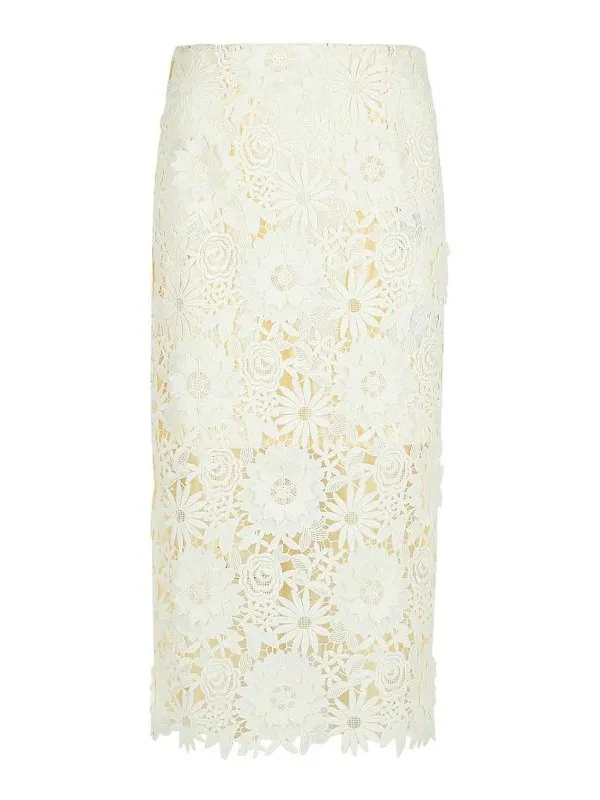 Rotate Birger Christensen Jupe Midi - Blanc - Blanc | 114522857857