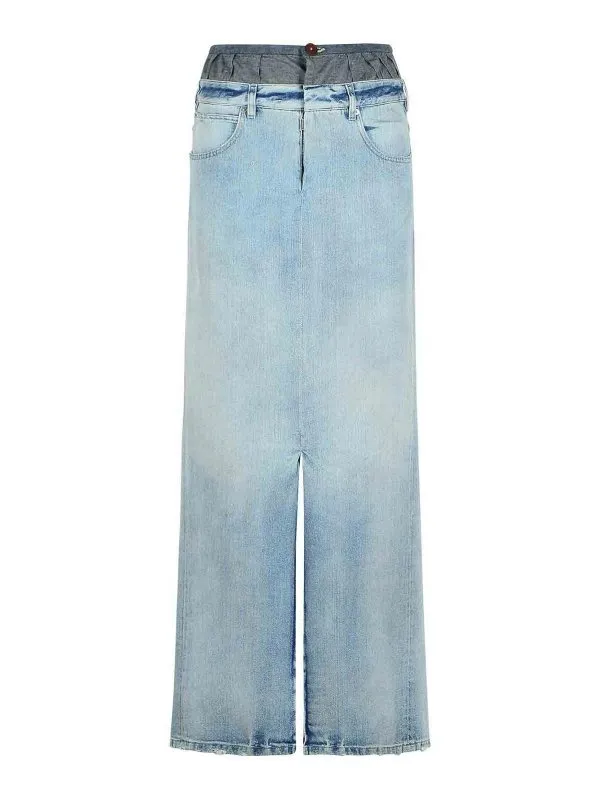 Maison Margiela Jupe Midi - Bleu Clair - Femme | S51MI0006S30383961