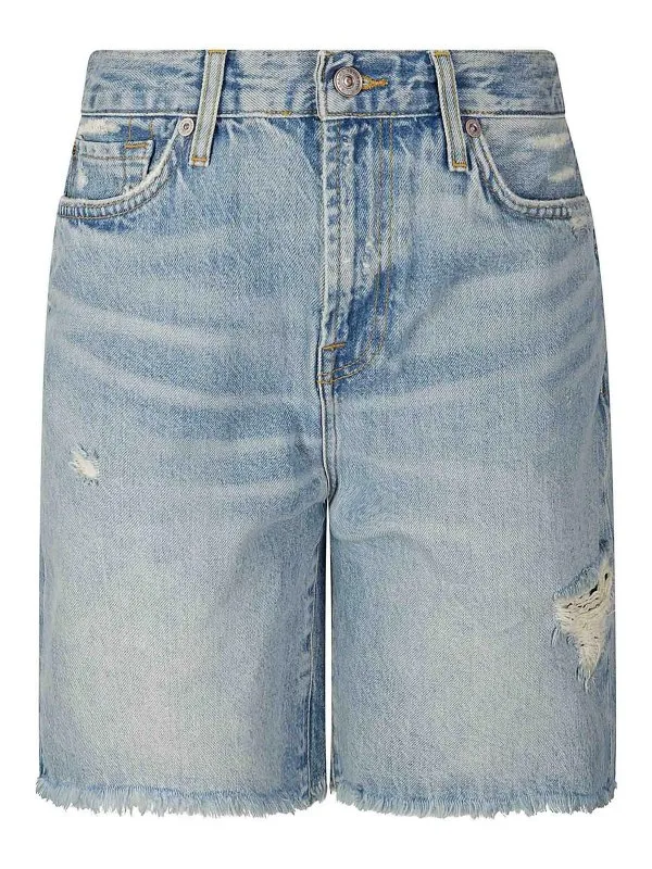 7 For All Mankind Short - Denim - Denim - Femme | 7U027066U7CPR