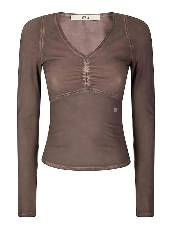 Knwls Top - Marron - Marron - Femme | SS25GHOTO0BRO | thebs.com