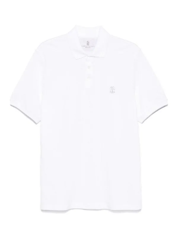 Brunello Cucinelli Polo - Blanc - Blanc - Homme | ME8548788CK640