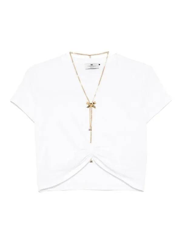 Elisabetta Franchi T-Shirt - Blanc - Blanc - Femme | MA00651E2270
