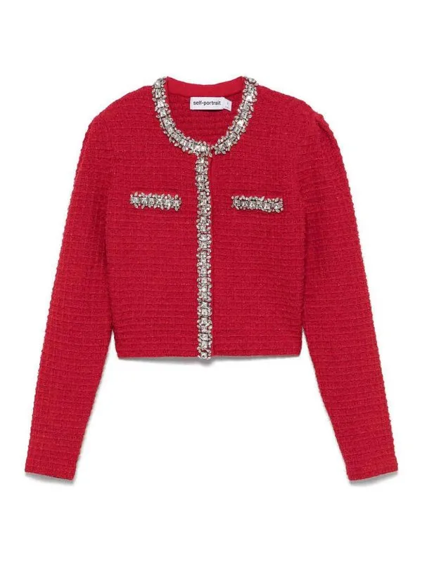 Self Portrait Cardigan - Rouge - Rouge - Femme | RS25918CR