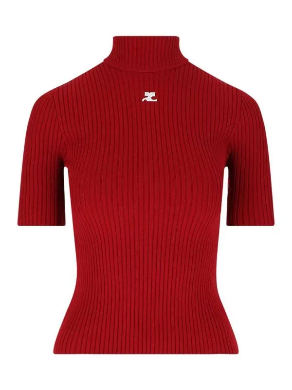 Courreges Pull Col Bateau - Rouge - Rouge | PERMPU026FI00014034