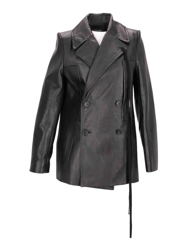 Ann Demeulemeester Manteau En Cuir - Noir - Noir | B0010824LT081099