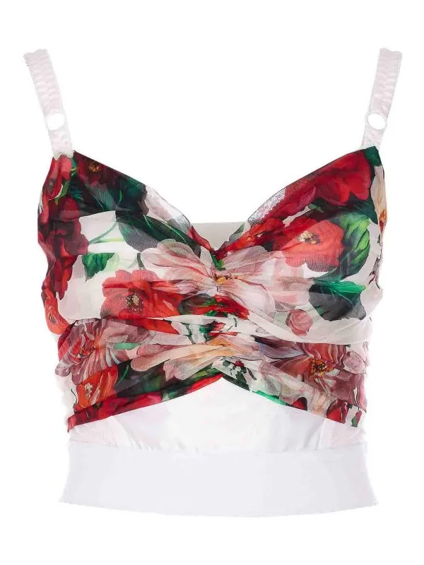 Dolce & Gabbana Top - Blanc - Rouge - Femme | F7AX5TIS1Y6HA5PD