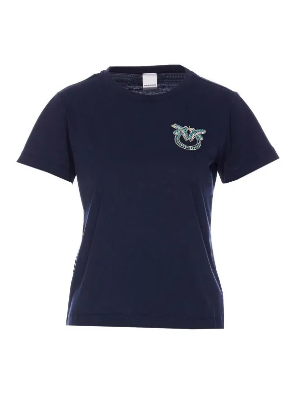 Pinko T-Shirt - Bleu - Bleu - Femme | 103320A2G7G1A | thebs.com