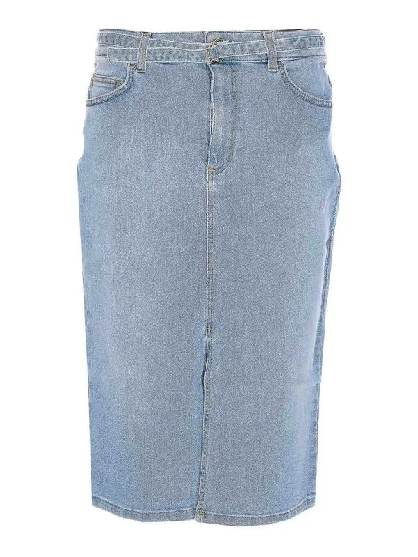 Liu Jo Jupe Midi - Bleu - Bleu - Femme | UA5134D444878861