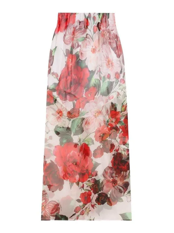 Dolce & Gabbana Jupe Midi - Blanc - Rouge | F4BBOTIS1Y6HA5PD