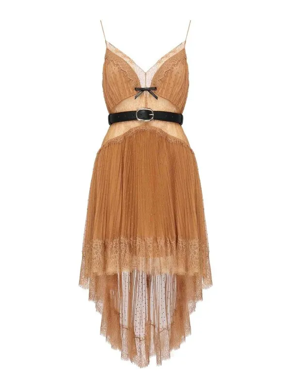 Self Portrait Robe Courte - Marron - Marron - Femme | SS25057STAN