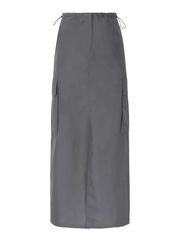 Ottod'Ame Jupe Midi - Gris Foncé - Gris Foncé | DN6105GRAFITE