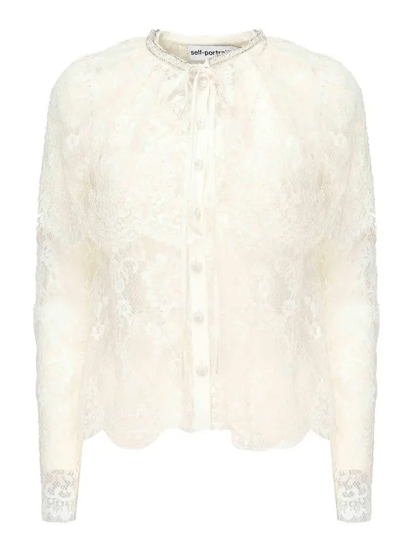 Self Portrait Top - Blanc - Blanc - Femme | PF25007TW