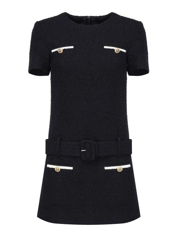 Self Portrait Robe Courte - Bleu Foncé - Bleu Foncé | PF25034BL