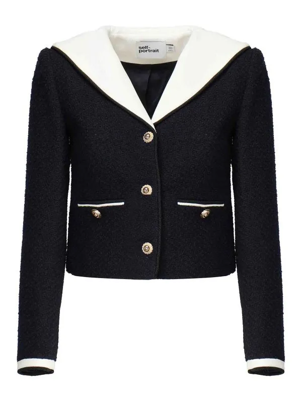 Self Portrait Veste Casual - Bleu Foncé - Bleu Foncé | PF25034JBL