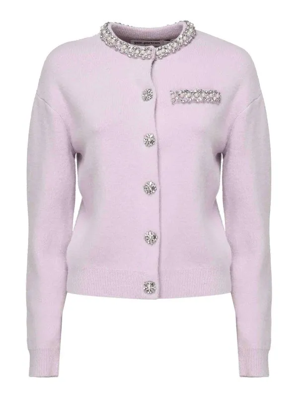 Self Portrait Cardigan - Violet - Violet - Femme | PF25085CL