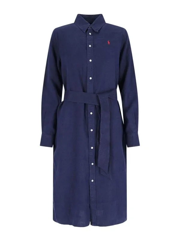 Polo Ralph Lauren Robe Au Genou - Bleu - Bleu | 211943992005