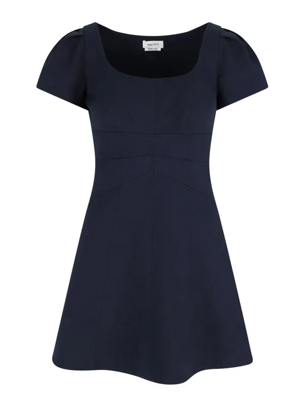 Alexander Mcqueen Robe Courte - Bleu - Bleu | 841216QJAAA4100