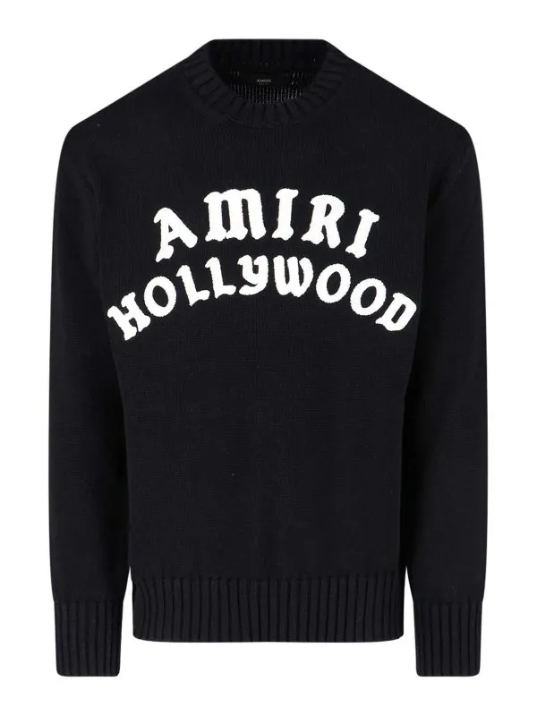 Amiri Pull Col Bateau - Noir - Noir - Homme | AMKNCW1094BLACK