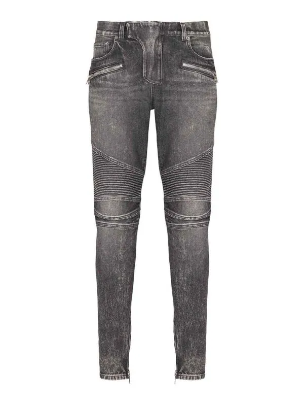 Balmain Jean Droit - Gris - Gris - Homme | FH1MG115DF829AZ