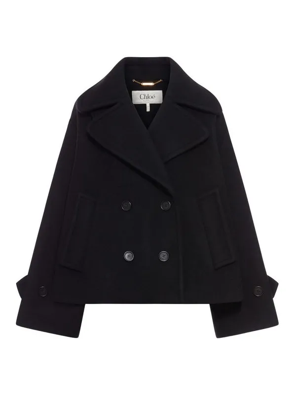 Chloe' Manteau Court - Noir - Noir - Femme | CH25AMA96952001