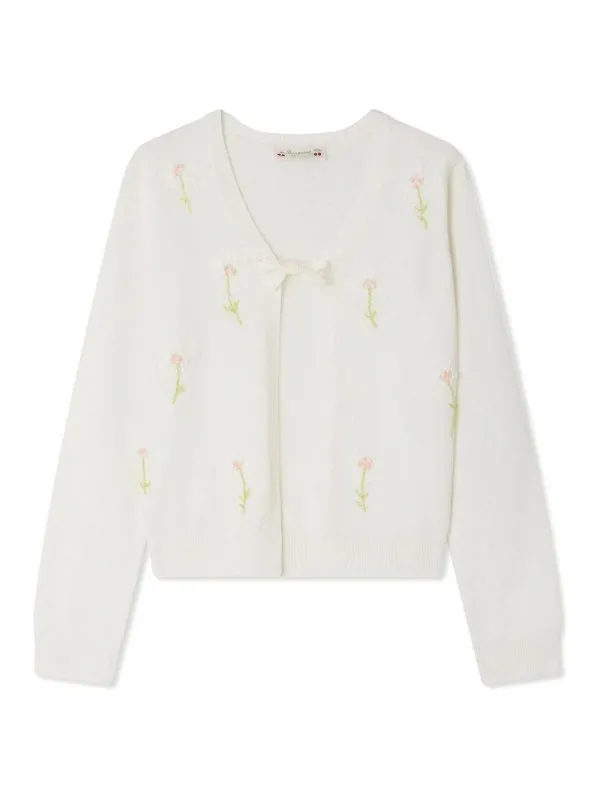 Bonpoint Cardigan - Blanc - Blanc - Fille | S05GCAK00019102