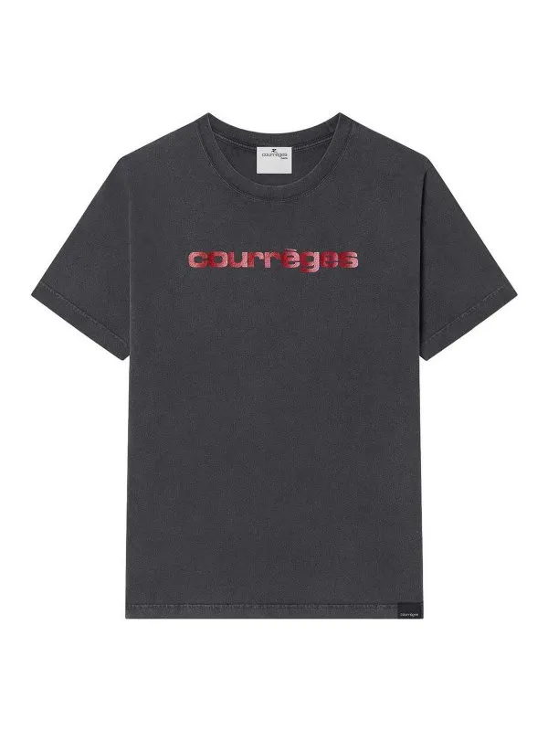 Courreges T-Shirt - Rouge - Noir - Homme | 125JTS008JS0109B168