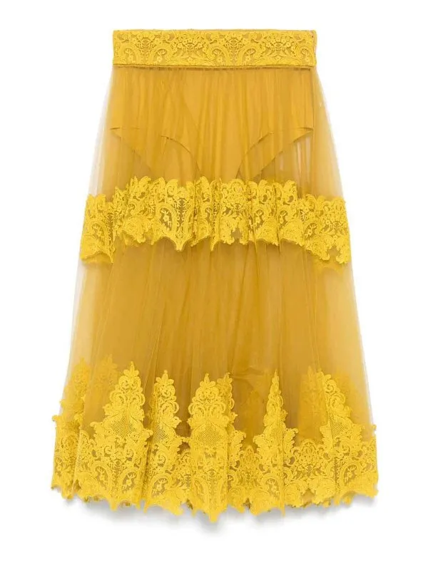 Elisabetta Franchi Jupe Midi - Jaune - Jaune - Femme | GO04252E2DC6