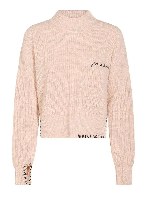 Marni Pull Col Rond - Beige - Beige - Femme | DVMD0201Q0UFH30100W23