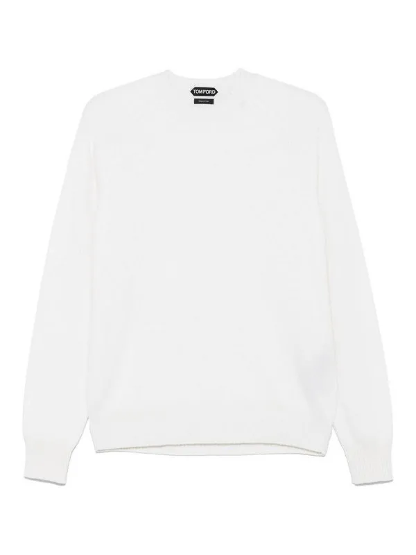 Tom Ford Pull Col Rond - Blanc - Blanc - Homme | KCL024YMW106AW002