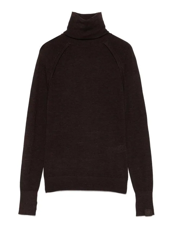 Victoria Beckham Pull Col Roulé - Marron | 1325KTP006541ACHC