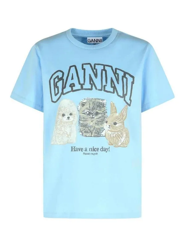 Ganni T-Shirt - Bleu Clair - Bleu Clair - Femme | T4278570