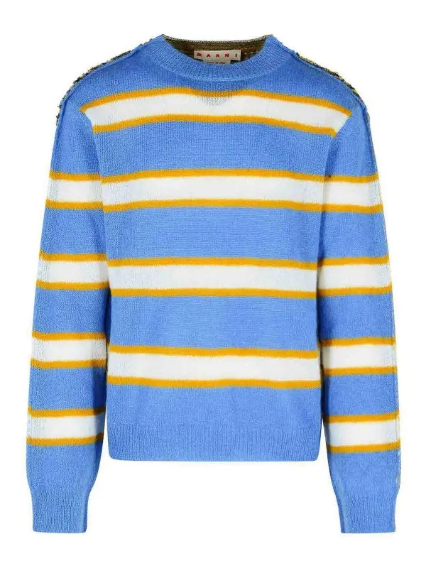 Marni Pull Col Rond - Bleu Clair - Homme | GCMG0204Q1UFU193STB26